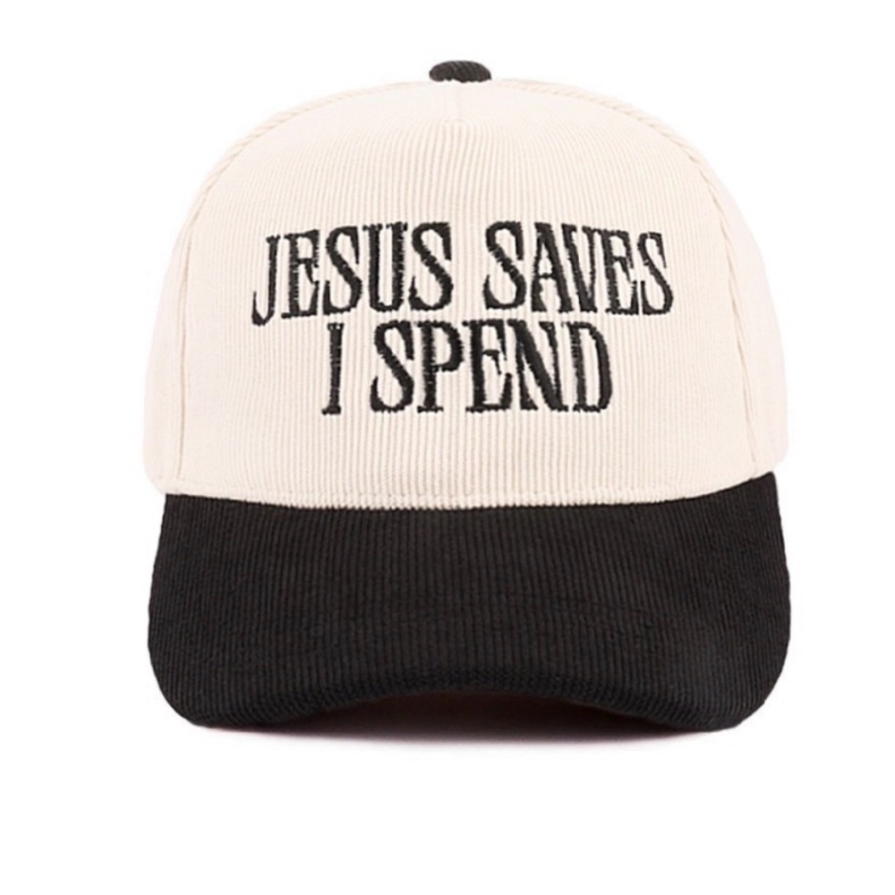 Zenana Outfitters Cream and Black Statement Cap